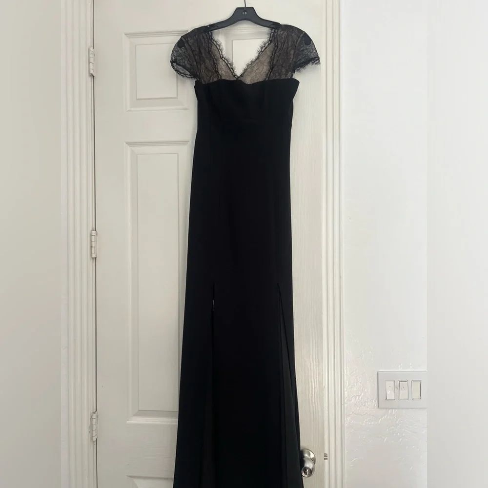 Bcbg Maxazria Black Julia Fitted Gown/ Dress with Lace Back $398 - Picture 7 of 7